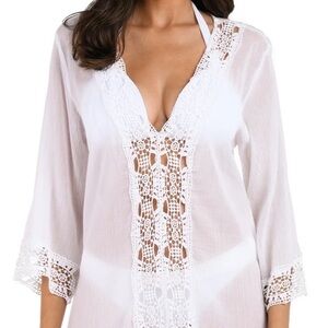 ✨ La Blanca White Boho Crochet Lace Tunic ✨